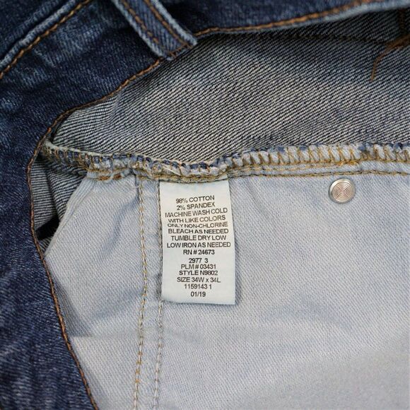 Saddlebred Denim Jeans Blue Relaxed Fit Straight Leg Stretch Mens Size 34x34 - Picture 8 of 9